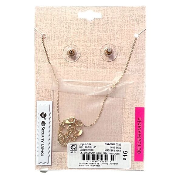 Bijoux Gold Aries Constellation Necklace and Earring Set - Picture 3 of 3